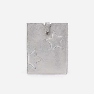Metallic Passport Holder-Silver stars