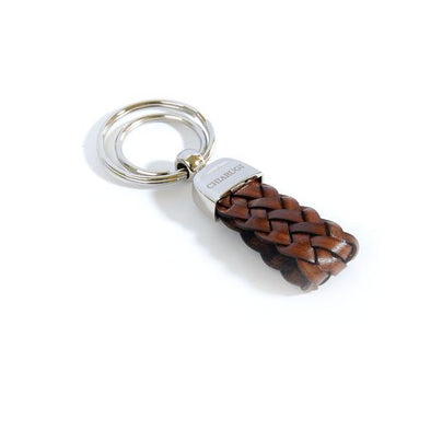 Chiarugi Classic Woven Leather Key Ring