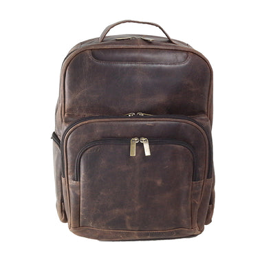 DayTrekr Backpack with 2 Front Pockets Distressed Brown