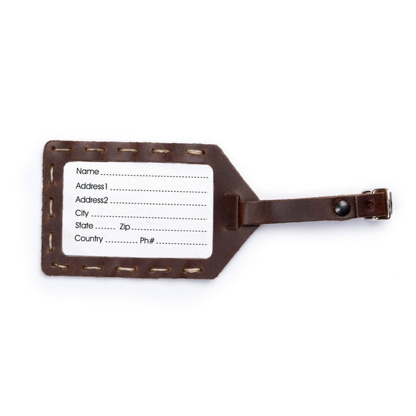 Leather Hand Sewn Luggage Tag