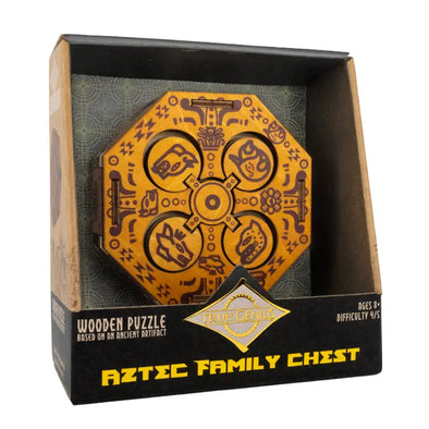 True Genius Aztec Family Chest - Wooden Puzzle Box