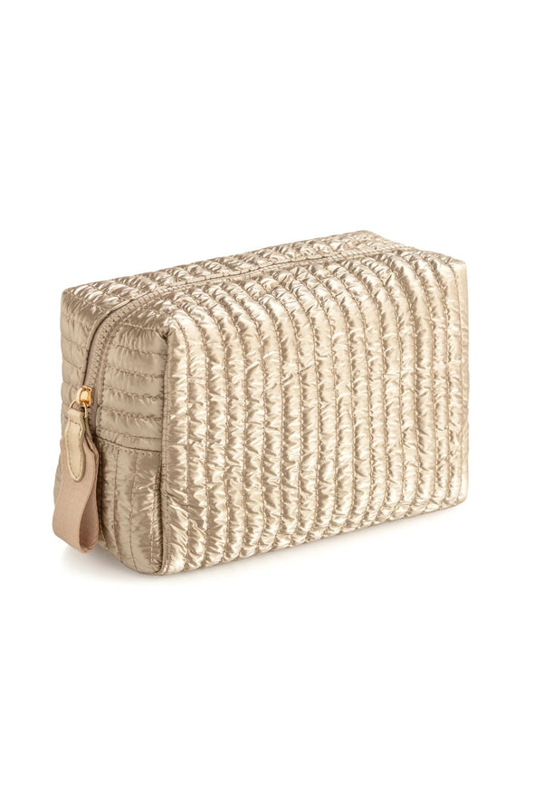 Logan Large Boxy Cosmetic Pouch - Gold