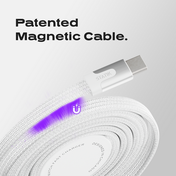 Statik MagStack Duo Apple Watch Charger + USB-C Cable - White