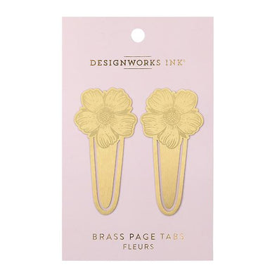 Brass Page Tabs - Flowers
