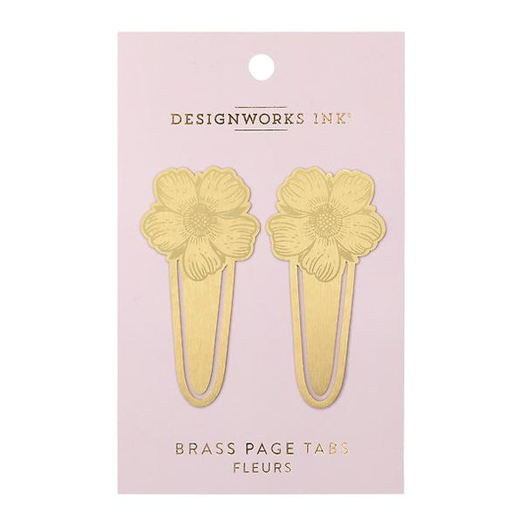 Brass Page Tabs - Flowers