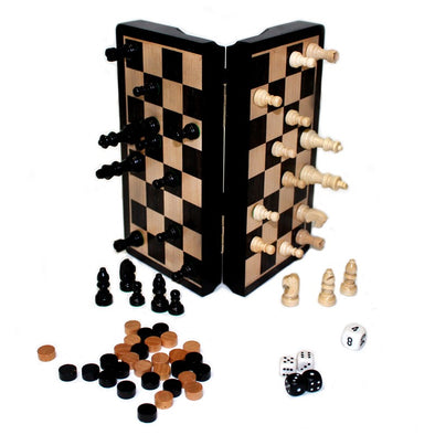 Ebony Wood 11" 3-in-1 Game Set