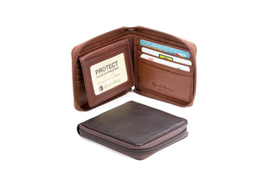 Cashmere RFID Zipper Passcase-brandy