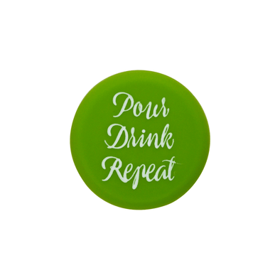 Pour Drink Repeat Wine Cap-green