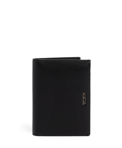 Nassau Leather L-Fold Wallet -black texture