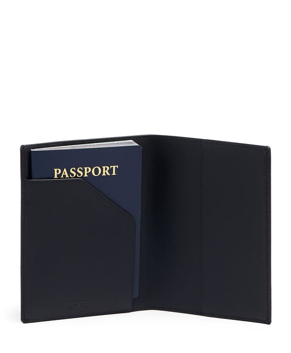Nassau Leather Passport Cover -black texture