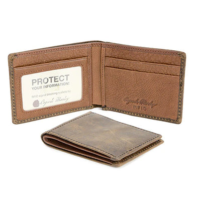 Distressed RFID ID Ultra Mini Thinfold Wallet
