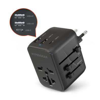 HyperGear WorldCharge Universal Travel Adapter with USB-C
