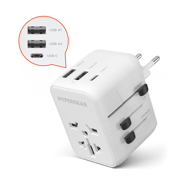 HyperGear WorldCharge Universal Travel Adapter with USB-C