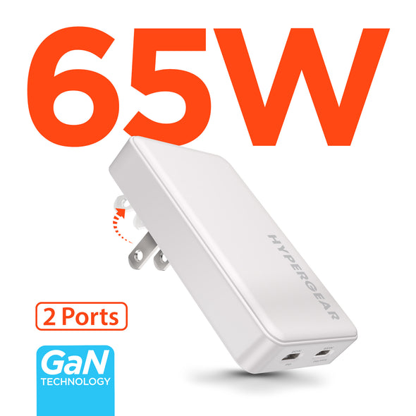 HyperGear SpeedBoost 65W Dual USB-C Laptop Charger