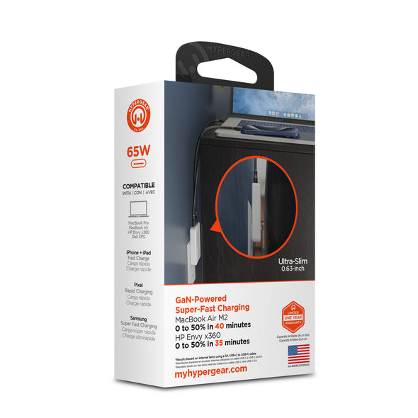 HyperGear SpeedBoost 65W Dual USB-C Laptop Charger