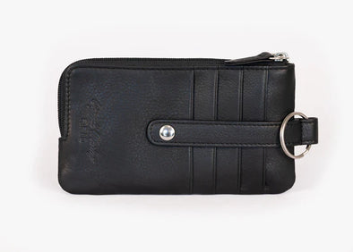 Cashmere Card Holder with Zip Pocket