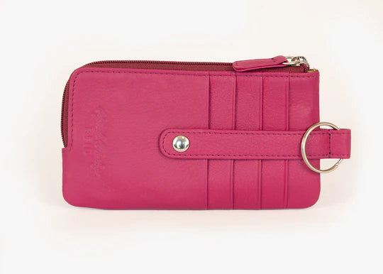 Cashmere Card Holder with Zip Pocket