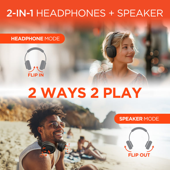 HyperGear Flip 2-in-1 Headphones + Speaker