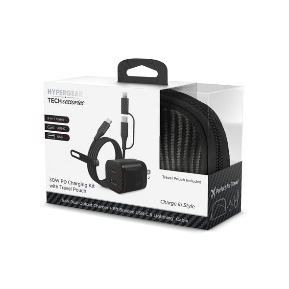 HyperGear 30W PD GaN Charging Kit with Travel Pouch