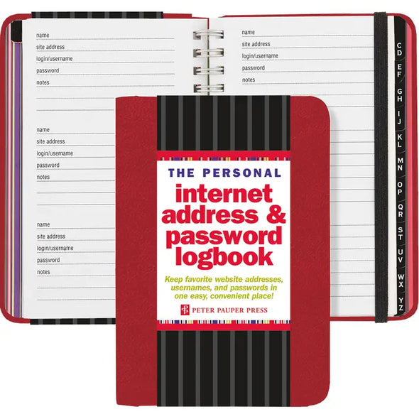Personal Password Logbook-Red