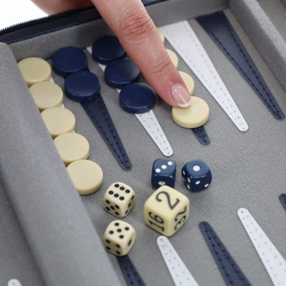Zip Around Magnetic Travel Backgammon with strap