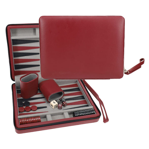 Zip Around Magnetic Travel Backgammon with strap