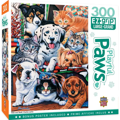 Playful Paws 300pc EZ-Grip Puzzle - Hide and Seek