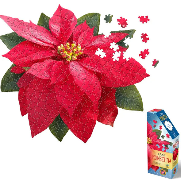 I am Poinsettia 350-piece Shaped Jigsaw Puzzle