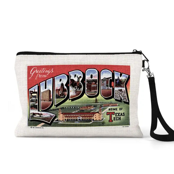 Lubbock / Texas Tech Postcard Zipper Pouch