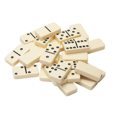 Club Size Double 6 Dominoes in vinyl case - Ivory