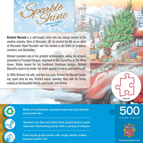 Sparkle and Shine 500pc Holiday Puzzle - Winter's Joyful Arrival