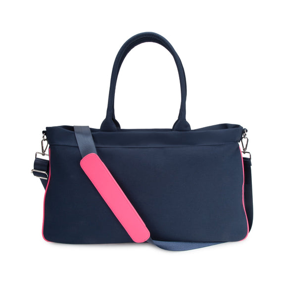 Mahjong Tote Bag with Pouches - Navy with MAHJONG Embroidery