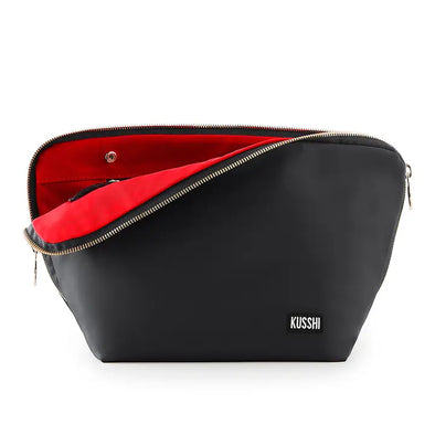 Vacationer Makeup Bag - Black with red