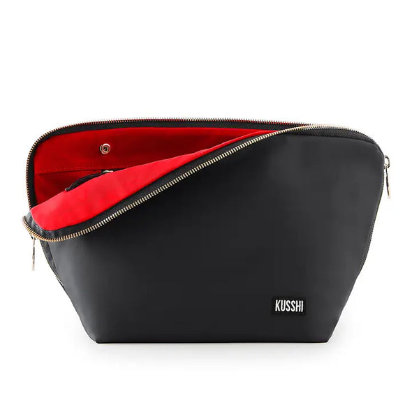 Vacationer Makeup Bag - Black with red