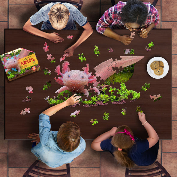 I am Lil' Axolotl 100-piece Shaped Puzzle