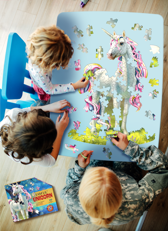 I am Lil' Unicorn 100-piece Shaped Puzzle