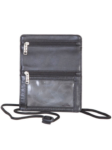 Leather Airport ID Holder -Black