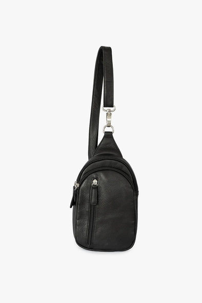 Sasha Leather Crossbody/Sling -Black