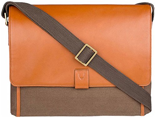 Aiden Leather+Canvas Messenger-DesertPa/Tan