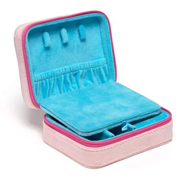 Retro Flower Jewelry Zip Case