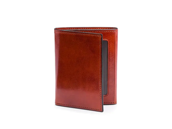 Old Leather Double ID Trifold-Cognac