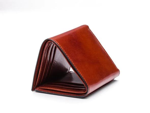 Old Leather Double ID Trifold-Cognac