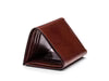 Old Leather Double ID Trifold RFID Wallet -Dark Brown