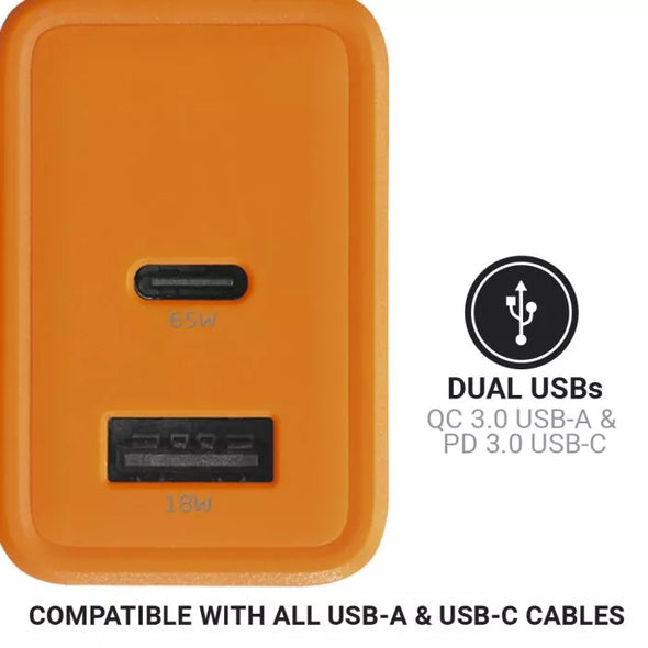 Worldwide USB-A & USB-C GaN Charger 65W