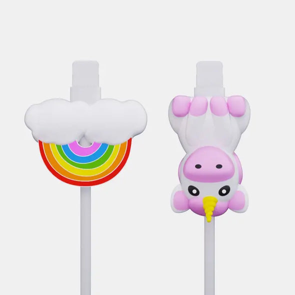 Moji Power Sweet Dreams Unicorn & Rainbow Cable Protectors