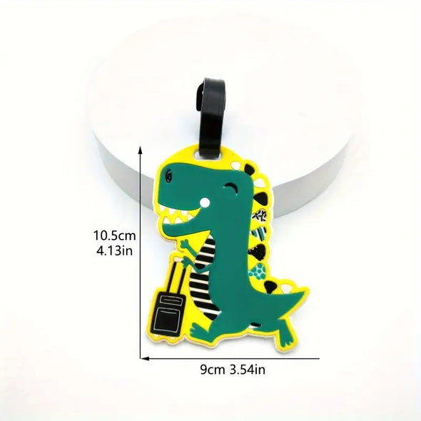 Dino with Suitcase Luggage Tag
