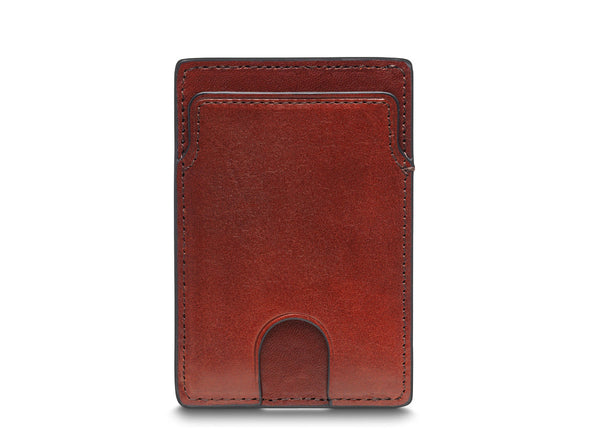 Old Leather Slim Card Case - Dark Brown