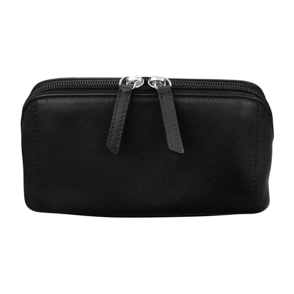 Leather Diamond Zip Makeup Bag