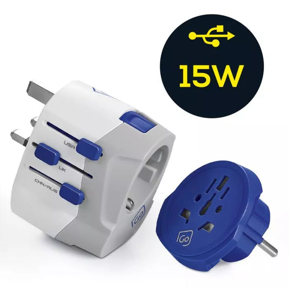 Worldwide Adaptor + USB-A & USB-C