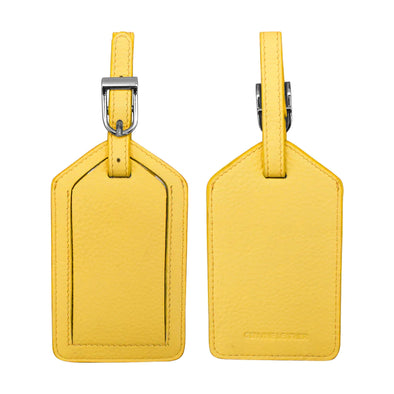 Leather Luggage Tag-Sunshine Yellow